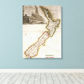 ニュージーランドの地図 キャンバスプリント (インサイチュ (ウッドフロア))