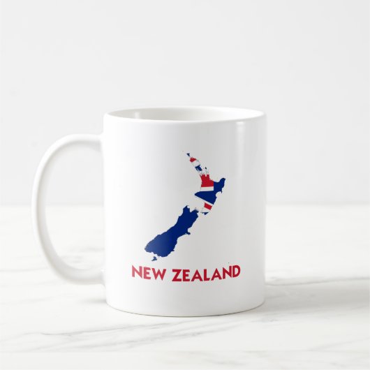 ニュージーランドの地図 コーヒーマグカップ (左)