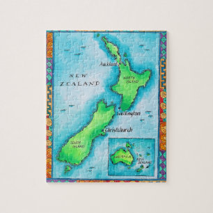 ニュージーランドの地図 ジグソーパズル
