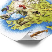 ニュージーランドの地図 ポスター (角)