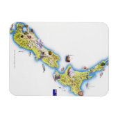 ニュージーランドの地図 マグネット (横)