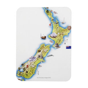 ニュージーランドの地図 マグネット