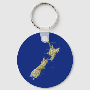 ニュージーランドの地図Keychain キーホルダー