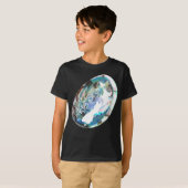 ニュージーランドの地図KIA ORA PAUA SHELL NZ KIWI AS Tシャツ (正面フル)