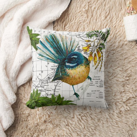 ニュージーランドの天然ファンテールの枕 クッション (ブランケット)