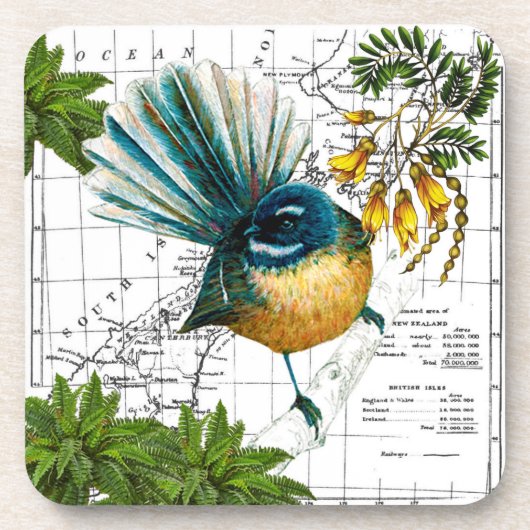 ニュージーランドの天然鳥のコースターセット コースター (正面)