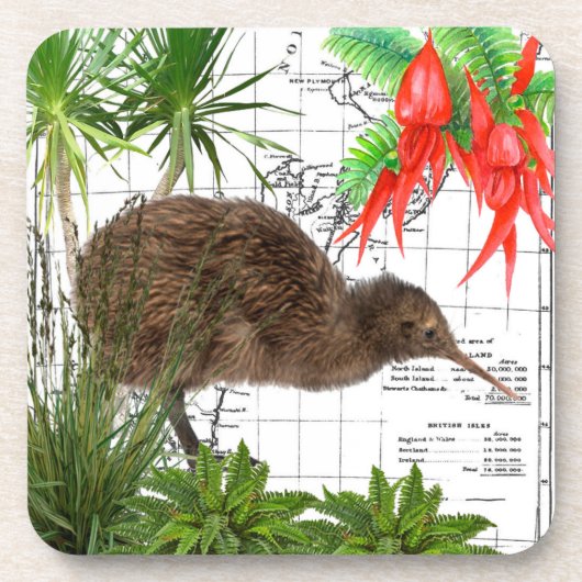 ニュージーランドの天然鳥のコースターセット コースター (正面)