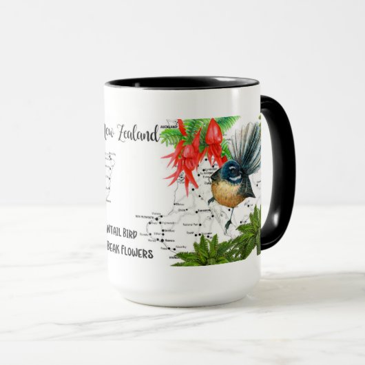 ニュージーランドの天然鳥のコーヒー・マグ マグカップ (正面右)
