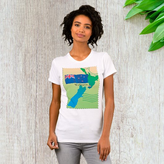 ニュージーランドの女子Tシャツの地図 Tシャツ