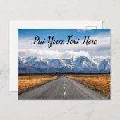 ニュージーランドの幹線道路 |長い直線道路 |旅行 ポストカード (正面/裏面)