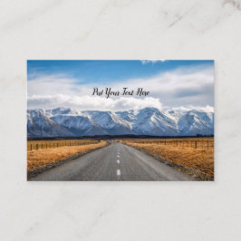 ニュージーランドの幹線道路 |長い直線道路 |旅行 名刺