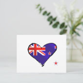 ニュージーランドの愛ハート旗の贈り物 ポストカード (スタンド正面)