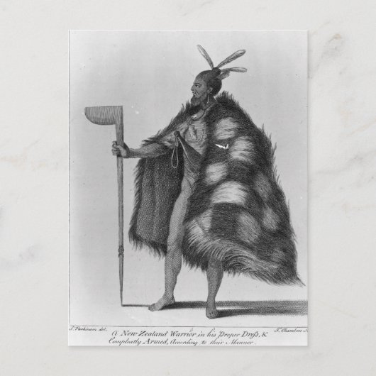 ニュージーランドの戦士 ポストカード (正面)