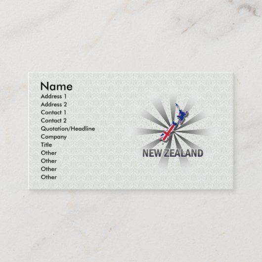 ニュージーランドの旗の地図2.0 名刺 (正面)