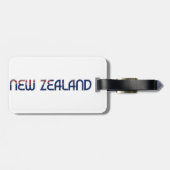 ニュージーランドの旗はタイポグラフィを着色します ラゲッジタグ (裏面横)