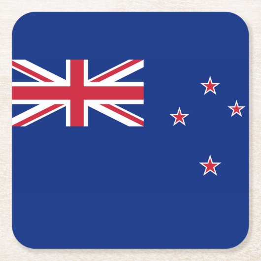 ニュージーランドの旗 スクエアペーパーコースター (正面)
