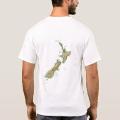 ニュージーランドの旗+地図+テキストTシャツ Tシャツ (裏面)