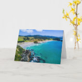 ニュージーランドの海岸線、美しい景色、 カード (黄色い花)