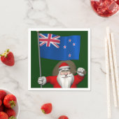 ニュージーランドの看板のあるサンタクロース スタンダードカクテルナプキン (インサイチュ)