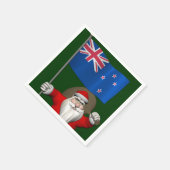 ニュージーランドの看板のあるサンタクロース スタンダードカクテルナプキン (角)