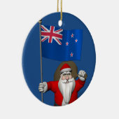 ニュージーランドの看板のあるサンタクロース セラミックオーナメント (右)