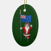ニュージーランドの看板のあるサンタクロース セラミックオーナメント (左)