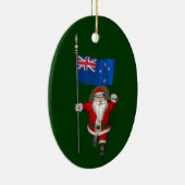 ニュージーランドの看板のあるサンタクロース セラミックオーナメント (右)