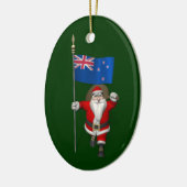 ニュージーランドの看板のあるサンタクロース セラミックオーナメント (左)