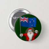 ニュージーランドの看板のあるサンタクロース 缶バッジ (正面&裏面)