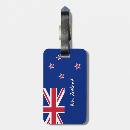 ニュージーランドの荷物タグ、愛国的なキウイ国旗 ラゲッジタグ (裏面縦)