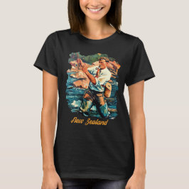 ニュージーランドの釣り湖の旅Tシャツ Tシャツ