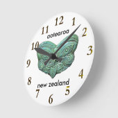 ニュージーランドの青テロア ラウンド壁時計 (傾斜)