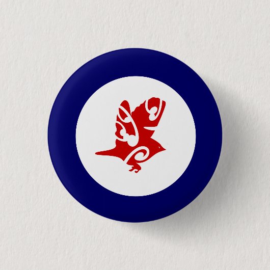 ニュージーランドの鳥類タウホウシルベレー 缶バッジ (正面)