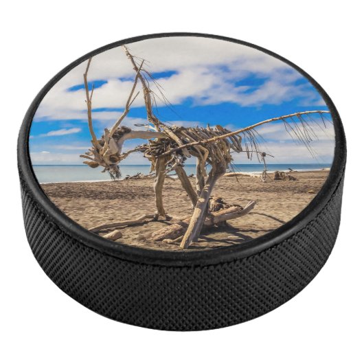 ニュージーランドのHokitikaビーチの流木アートワーク アイスホッケーパック (3/4)