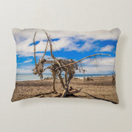 ニュージーランドのHokitikaビーチの流木アートワーク アクセントクッション