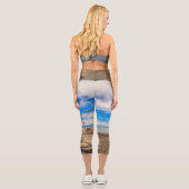 ニュージーランドのHokitikaビーチの流木アートワーク カプリレギンス (裏面)