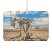 ニュージーランドのHokitikaビーチの流木アートワーク カーエアーフレッシュナー (裏面)