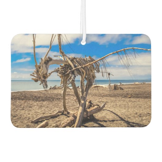 ニュージーランドのHokitikaビーチの流木アートワーク カーエアーフレッシュナー (正面)