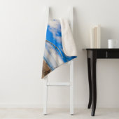 ニュージーランドのHokitikaビーチの流木アートワーク シェルパブランケット (インサイチュ)