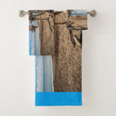 ニュージーランドのHokitikaビーチの流木アートワーク バスタオルセット (インサイチュ)