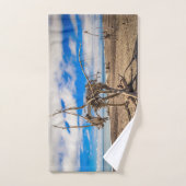 ニュージーランドのHokitikaビーチの流木アートワーク バスタオルセット (ハンドタオル)