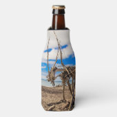 ニュージーランドのHokitikaビーチの流木アートワーク ボトルクーラー (ボトル正面)
