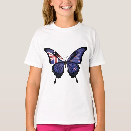 ニュージーランドアゲハチョウバタフライ国旗 Tシャツ (正面)