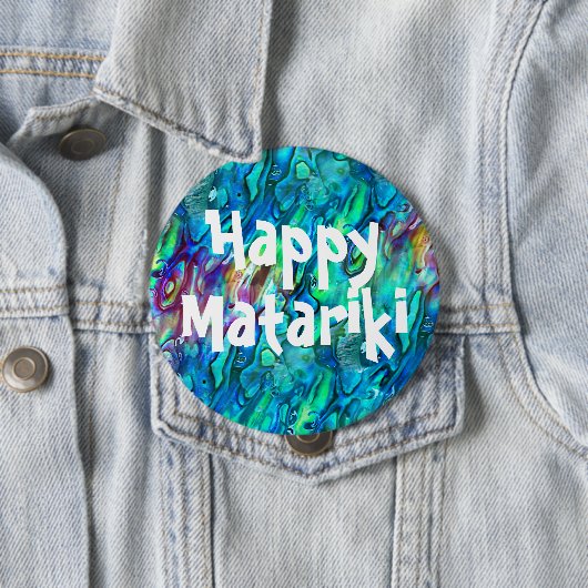 ニュージーランドアバロンパウアシェルパターン1ボタン 缶バッジ (インサイチュ)