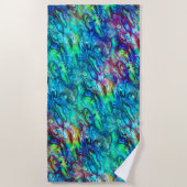 ニュージーランドアバロンパウシェルパターン1 ビーチタオル (正面)