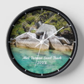 ニュージーランドアベル・タスマン海岸線追跡ハイキングメモリ 壁時計 (正面)