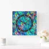 ニュージーランドアワロンパウアシェルパターン1 スクエア壁時計 (ホーム)