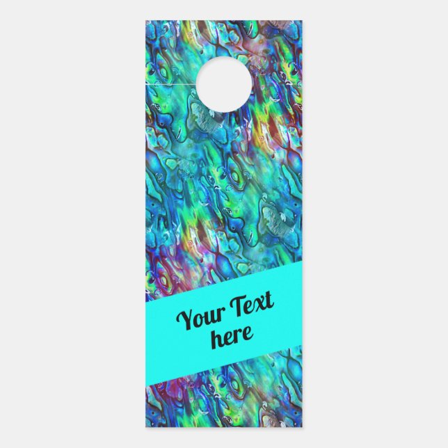 ニュージーランドアワロンパウアシェルパターン1 ドアノブサイン (正面)