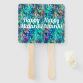 ニュージーランドアワロンパウアシェルパターン1 ハンドファン (正面&裏面)