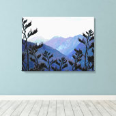 ニュージーランドアーポップ・アートのトの山とフレア キャンバスプリント (インサイチュ (ウッドフロア))
